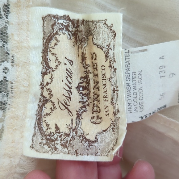 Vintage Jessica's Gunnies Gunne Sax Lace Button Up Blouse FLAW - Picture 6 of 11